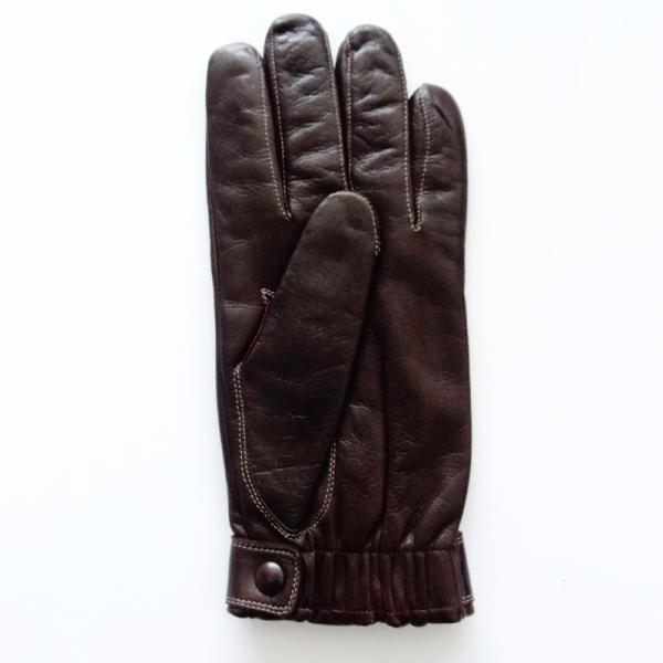 Customized Elastic Cuff Mens Wool Lined Leather Gloves Sheepskin Men Leather Gloves