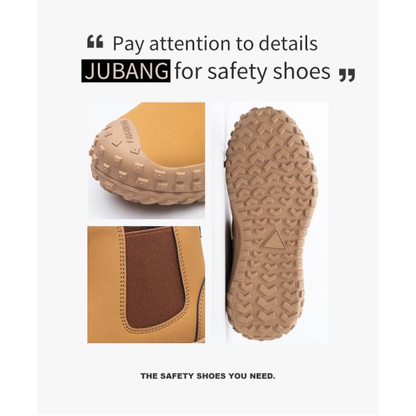 Suede Leather Chelsea Safety Shoes Steel Toe Safety Boots Kevlar Work Shoes Slip-Resistant Rubber Work Boots For Industrial Work