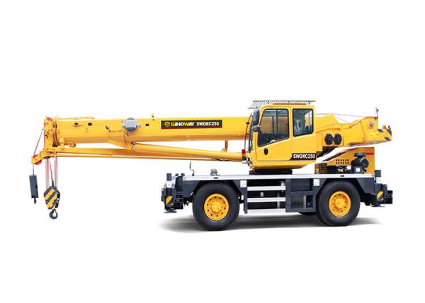 Heavy Duty Rough Terrain Crane 25 Ton , 4X4 Off Road Crane 14.00R25 Tire Size
