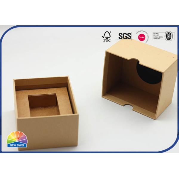 Kraft Brown 1C Printing Paper Gift Box Duarable Black Logo With EVA Paper Tray