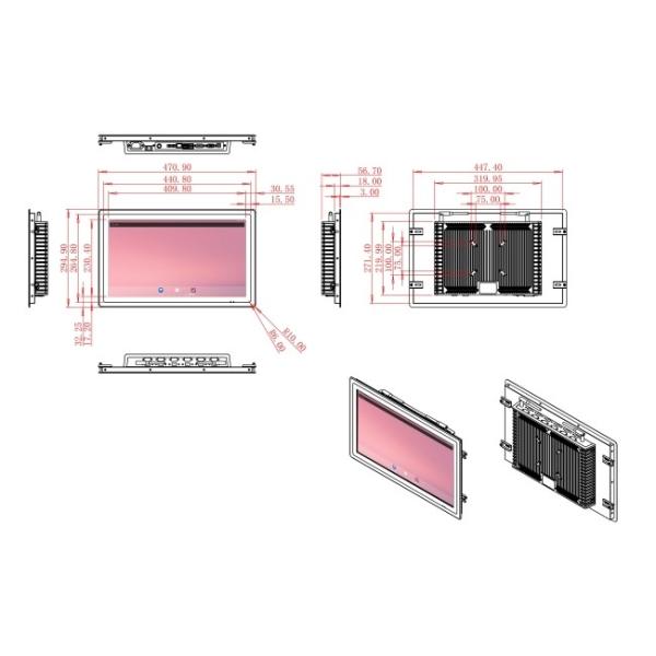 18.5-Inch Fanless Android Touch Monitor for Transportation Hubs and Industrial Control