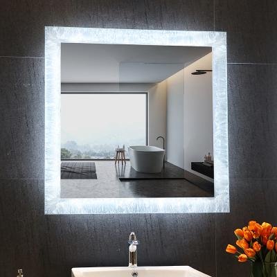 3000K - 6000K Anti Fog Bathroom Mirror 24 30 36 48 Inch Square Light Up Mirror