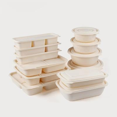 650 ml de amido de milho resistente recipientes para levar para fora caixa de almoço descartável