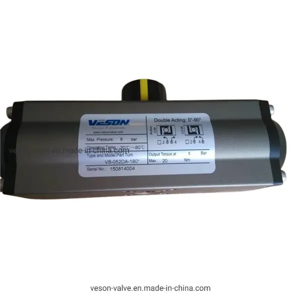 Max-Air Type Hard Anodized Aluminum Pneumatic Air Actuator with ISO5211 & DIN3337 Standard and Travel Adjustment ±5º