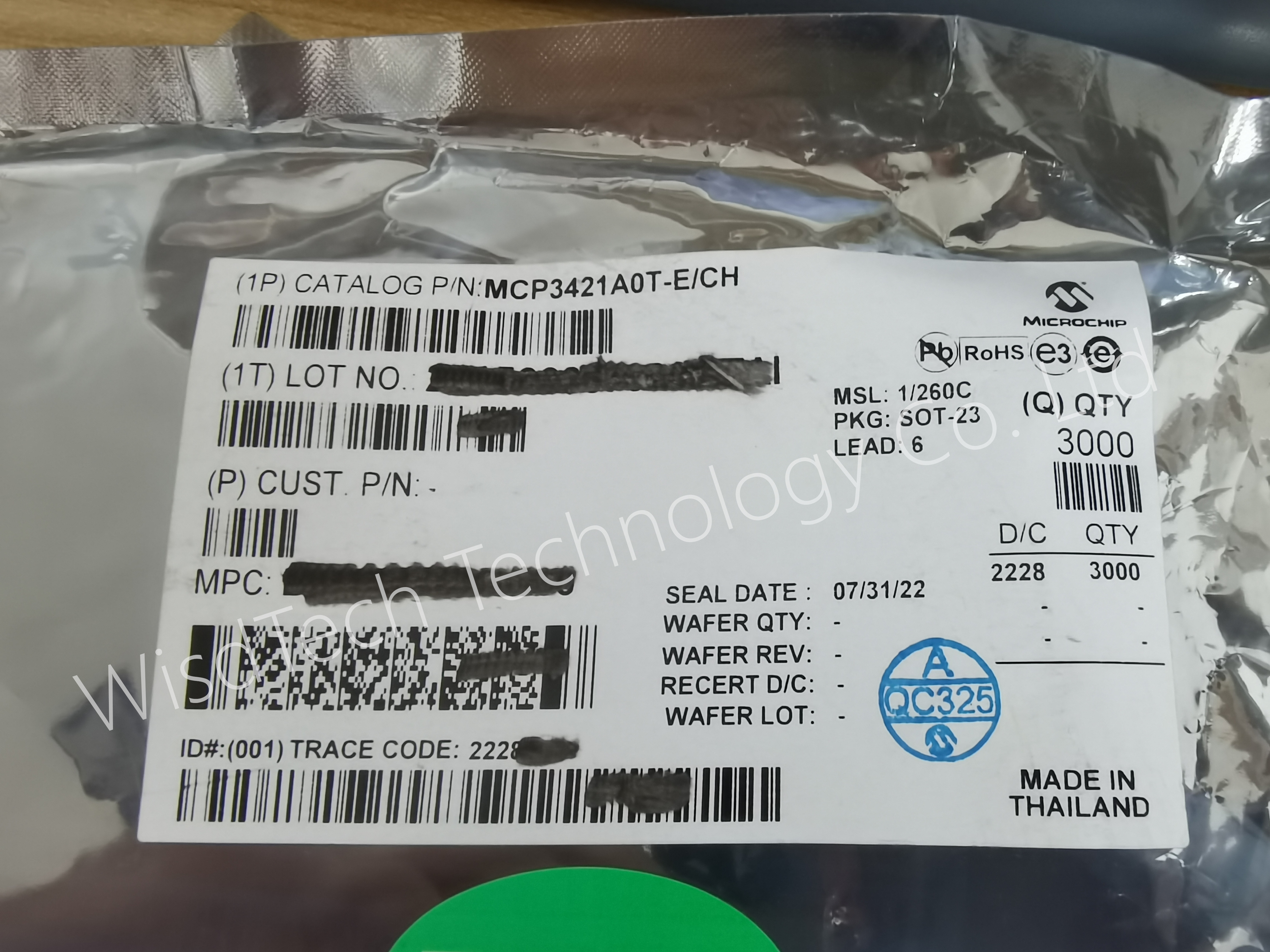 MCP3421A0T-E/CH Аналоговый к цифровому преобразователю ADC IC 18-B Delta-Sigma ADC Sngl Ch 4sps
