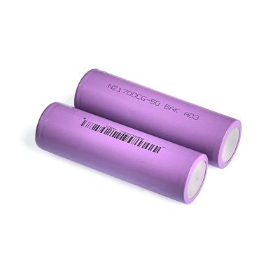 BAK N21700CG d'origine 5000mAh 2C Piles rechargeables Li-ion à haute capacité 3.6V 21700 Piles au lithium-fer pour lampe de poche