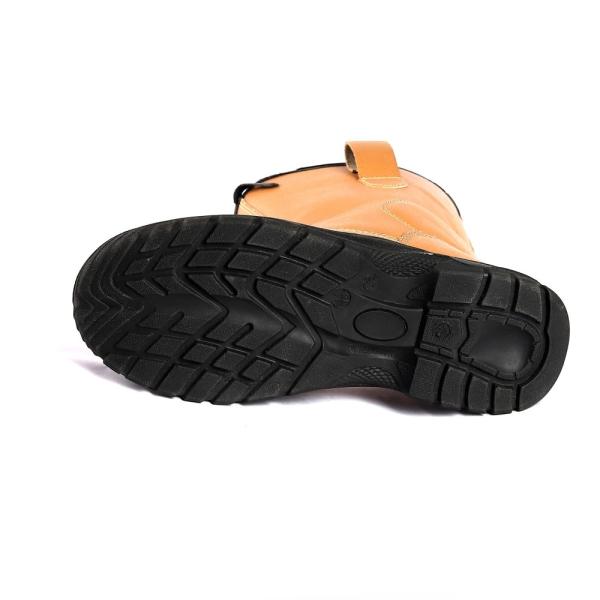 Shengjie Shock Proof Yellow Leather High Top Safety Boots Steel Toe Protection PU Steel Sole Safety Shoes