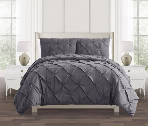 King Size Pinch Microfiber Cover with Corner Ties and Hypoallergenic Material