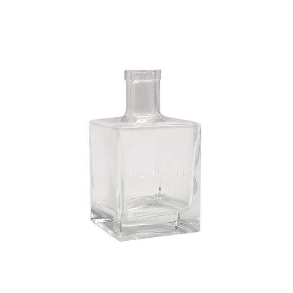 500ml Square Clear Glass Wine Bottles Glass Liquor Bottle With Cork Anti Skid