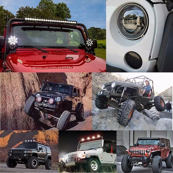 7 Inch 80w Jeep Wrangler Headlights 1600LM * 2 Low Beam 3150 LM * 2 High Beam