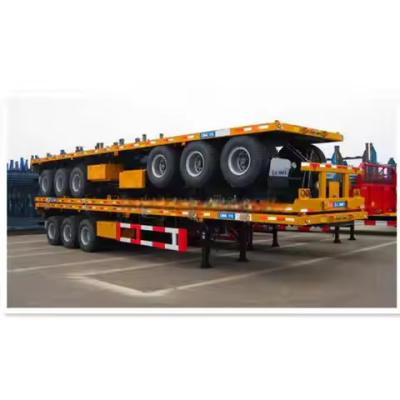 10-12.4m Steel Containerized 3 Axles 40-60 Ton Flatbed Semi Trailer