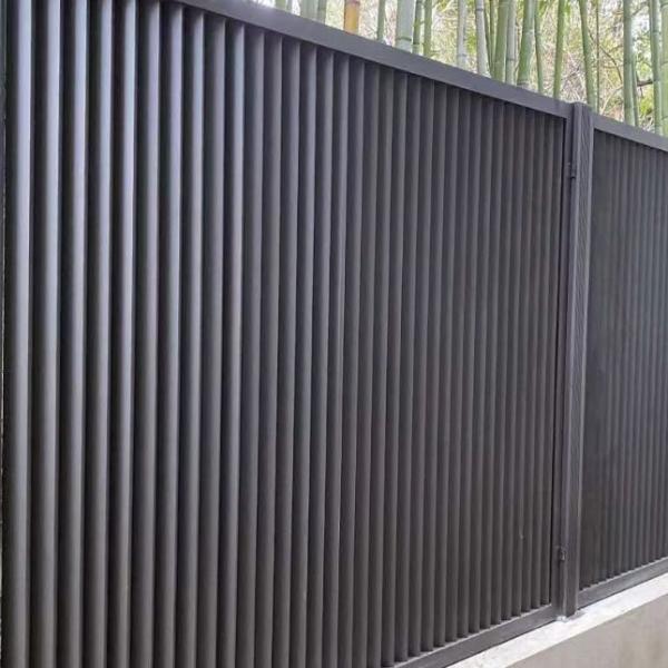 Outdoor Modern Metal Aluminium Vertical Slat Fencing / Aluminum Privacy Fence Panels