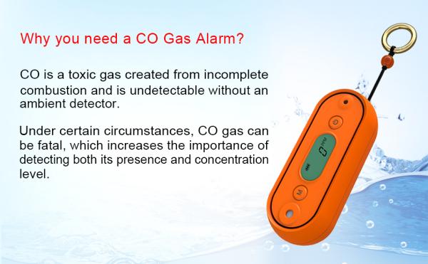 Alarma de detector de monóxido de carbono (CO) marino a prueba de agua. 12V DC, 100dB Audible & LED Alert, UL 2034 Certificado. Alarma de CO portátil con sensor electroquímico y umbral personalizable para barco / RV.