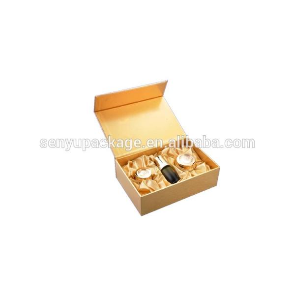 Luxury Custom Logo Book Shaped Magnetic Closure Cosmetic Folding Paper Gift Box with Satin