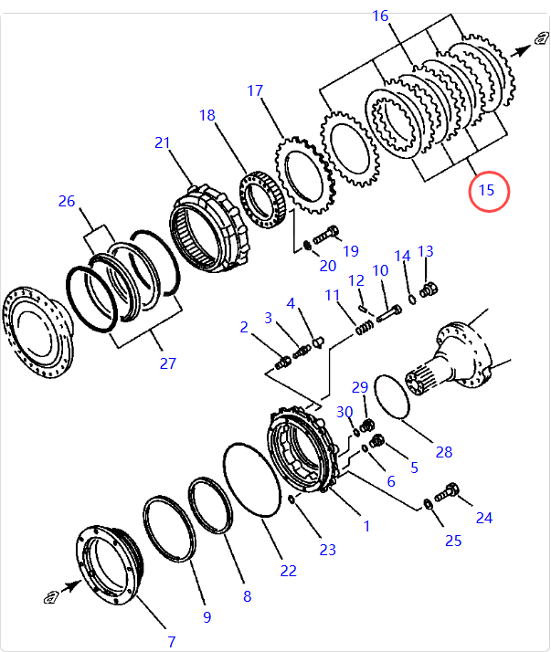 235-25-11360 Диск трения Komatsu 2352511360 538 GD505A GD605A GD705A GD725A GD805A GD825A WA350 WA470