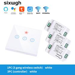 SIXWGH Tuya Wifi Connected Light Switch Home Automation Touch Wall Switch Controller