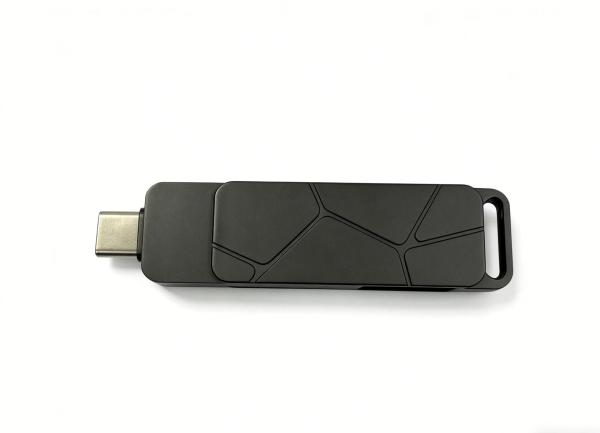 Gun Black Body Laser LOGO Type C USB Can Put Keychain Or Lanyard And Keyring