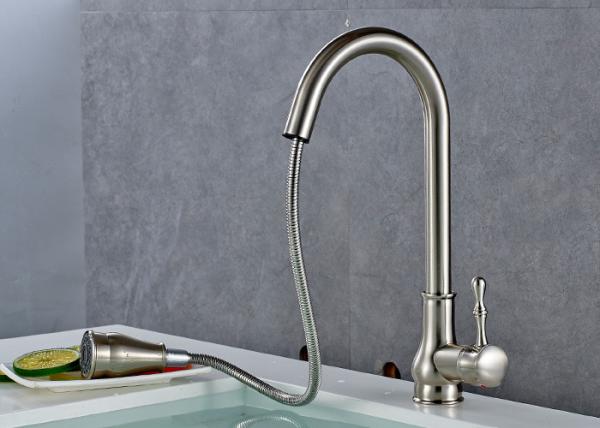 Long Reach Pull Down Sprayer Kitchen Bridge Faucets Dual Mode ROVATE