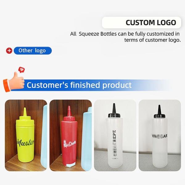Condiment Squeeze Bottles for Liquids for Syrup, Ketchup, Sauces, Dressing, Oil, Honey Squirt Bottles