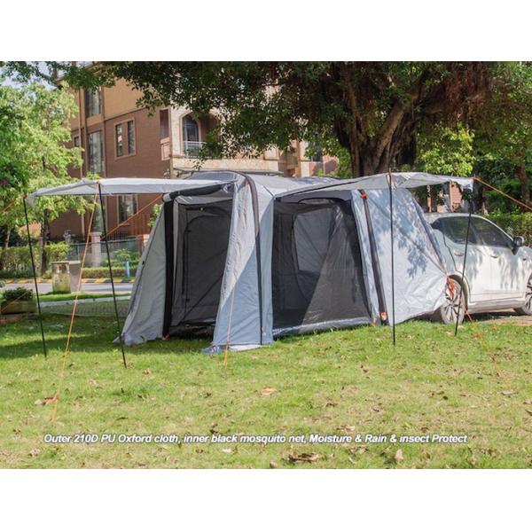149.6*70.8*70.8 дюйма Серая водонепроницаемая PU2000MM Покрытая полиэфиром 210D Просторный внедорожник воздушный лагерь с защитой от УФ