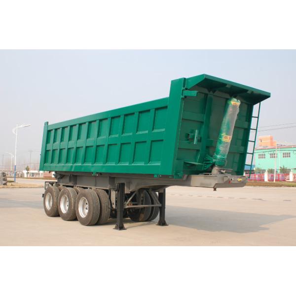 Three Axles Hydraulic Dump Truck Trailer Tipper Semi Trailer 60 - 80 Tons