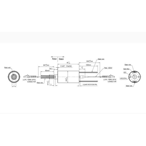 MIL-STD-810G Military MM 50/125μm Fiber Optic Rotary Joint with 10 Power Transfer