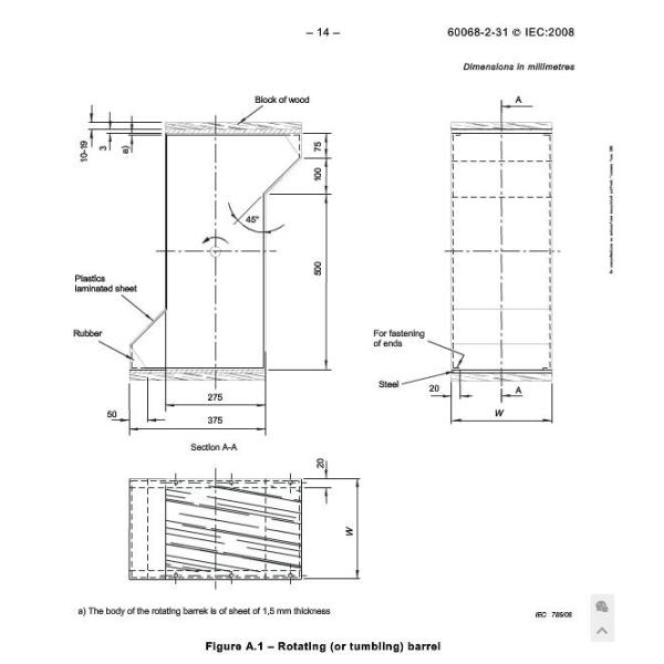 IEC 60884-1 Tumbling Barrel Testing Machine 5rpm 10 Time Per Min