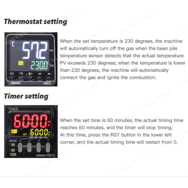 Домашний газовый электрический барабанный обжарщик Автомашина для обжарки Маленький электрический домашний кофейный обжарщик
