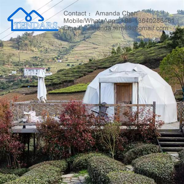 Commercial Dome Tent Outdoor Igloo Glamping Tent Geodesic  Dome Tent With Bathroom