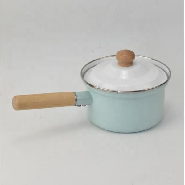 Health Care Enamelware Carbon Steel Pot Saucepan Milk Pan For Gas And Induction Cooker