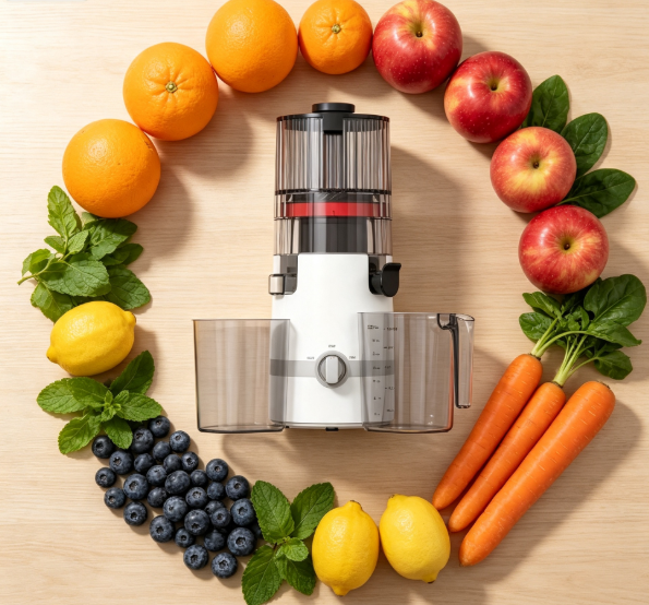 Fresh Smart HJ102B Slow Masticating Juicer – Your Family’s Daily Wellness Ritual with 135mm Chute, 200W Cold Press, Self-Cleaning & Safety Lock for Peace of Mind