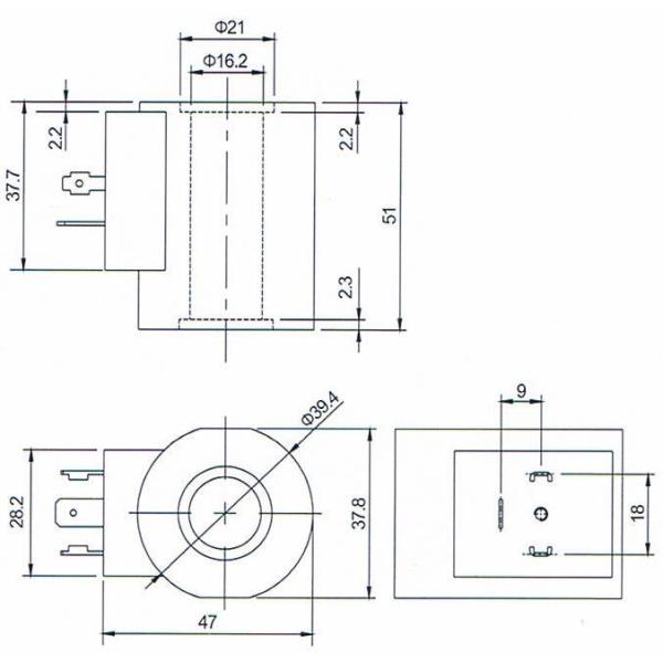 Тип гидравлическое ДИН 43650А ДК24В АК220В 16мм кс 37.5мм кс 50мм ЭВИ 3П/16 АМИСКО катушки соленоида