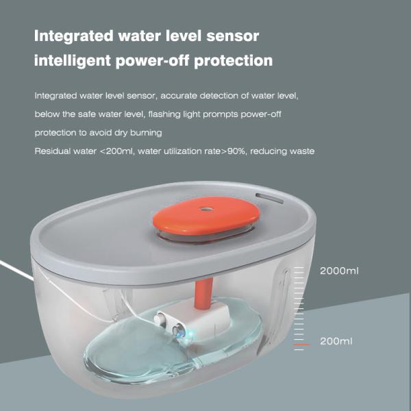 Pet Feeder Automatic Water Dispenser Avocado Shaped 4 Layers Filter Blue Light