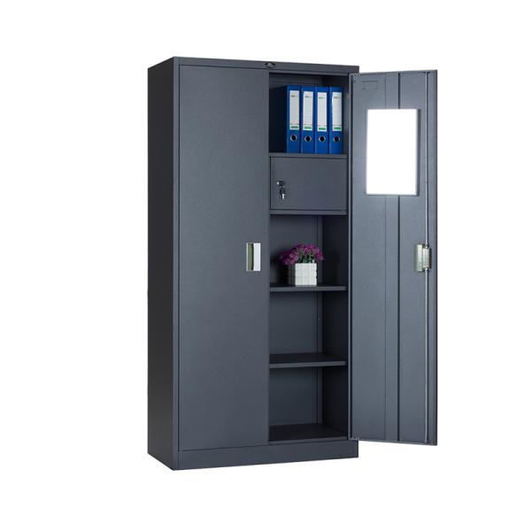 Metal 2 Door Clothes Wardrobe Cold Rolled Steel Plate Knock Down