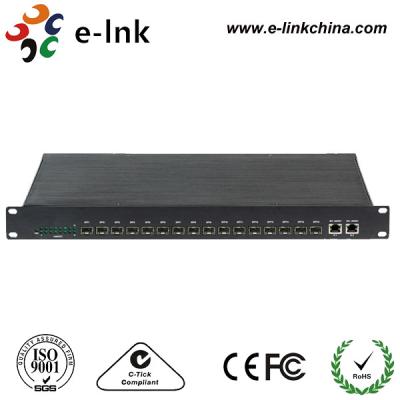 16 Unmanaged SFP + memória de amortecedor do quadro de 2 bocados do interruptor 1M da fibra ótica do porto Rj45