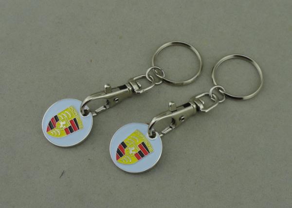 Porsche Shopping Car Trolley Coin Keyring Personalised Zinc Alloy