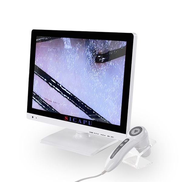 Máquina analizadora de cabello HD portátil para salón, tratamiento para el crecimiento del folículo piloso