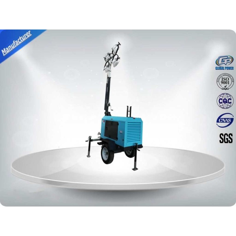 Contruction Emergency Portable 6-7kw 50Hz Mobile Light Tower , Trailer Mounted Light Towers