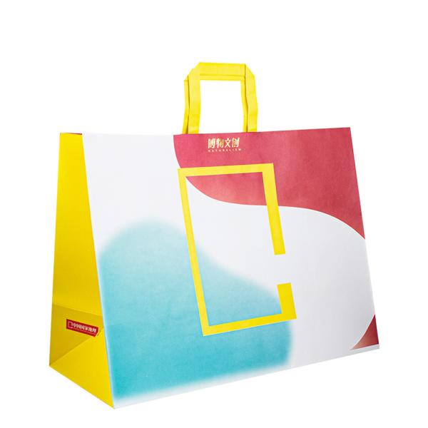 Bolsas de papel de mango ecológicas OEM ODM Marrón/blanco/personalizado