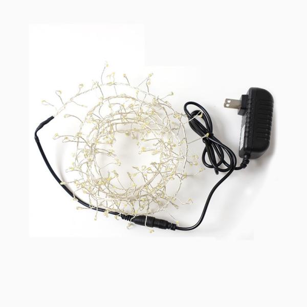 Waterproof LED Cluster Fairy Light Firecrackers String Copper Silver Wire Garland Battery Powered Decoration String Light