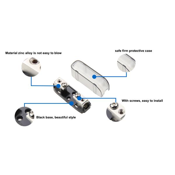 Frosted Nickel 30-200A Fuse Blocks Bolt Down Mini ANL Fuse Holder