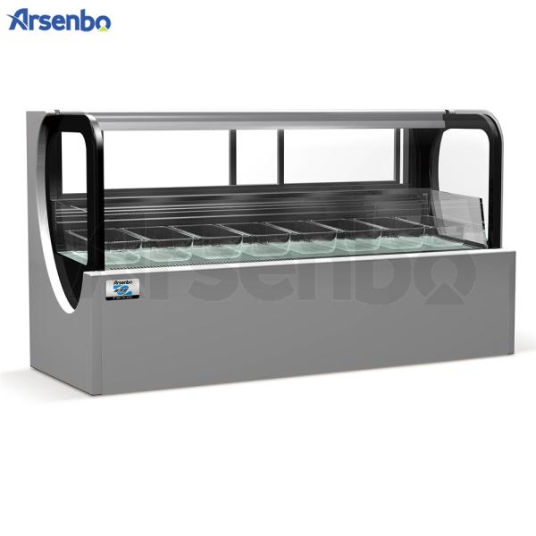 White 650L Ice Cream Scoop Display Freezer , Freestanding Commercial Gelato Freezer