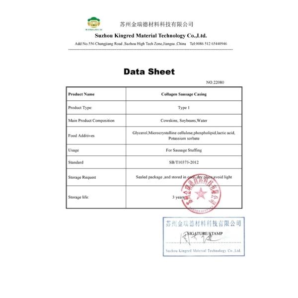 20mm Natural Colour Food Grade Edible Casings For Sausages