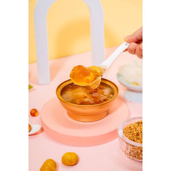 Chinese Osmanthus Chestnut Stewed Peach Gum Resin Dessert With Glutinous Rice