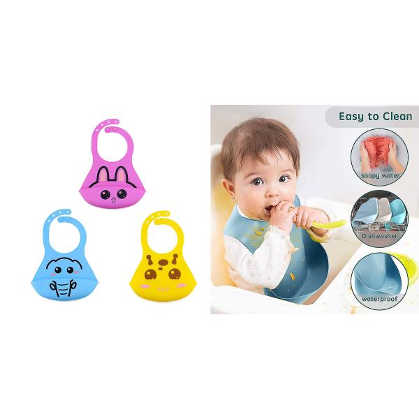 Multi Color Baby Bibs Set 100% Food Grade Organic Silicone Material