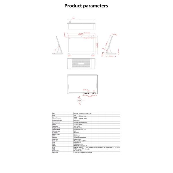 17.3inch L shape Touch screen android tablet pc business office kiosk restaurant othering