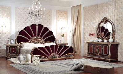 1800*2000*1500 Antique Double Bed Set Apartment Luxury Oak Wood Fabric Bed