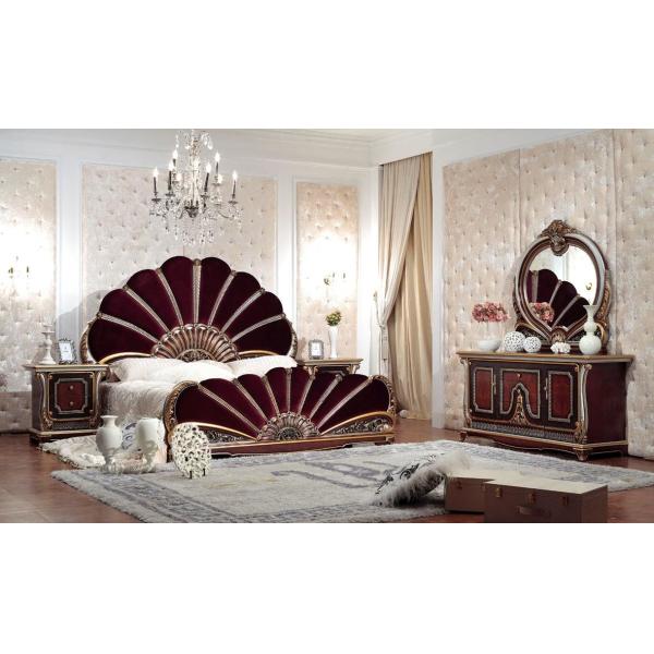 1800*2000*1500mm Fabric Modern Luxury Double Bed Oak Classic Bedroom Furniture Set