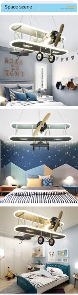 Creative Led Children's Aircraft Lamp Boy Bedroom Room Lamp Modern Personality Fashion Simple Cartoon Chandelier(WH-MA-1