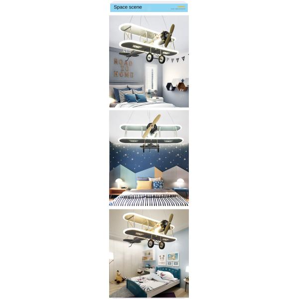Creative Led Children's Aircraft Lamp Boy Bedroom Room Lamp Modern Personality Fashion Simple Cartoon Chandelier(WH-MA-1